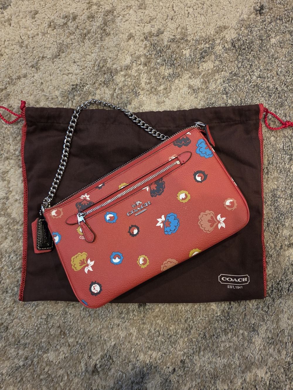 COACH - Red Floral Nolita 24 (authentic)